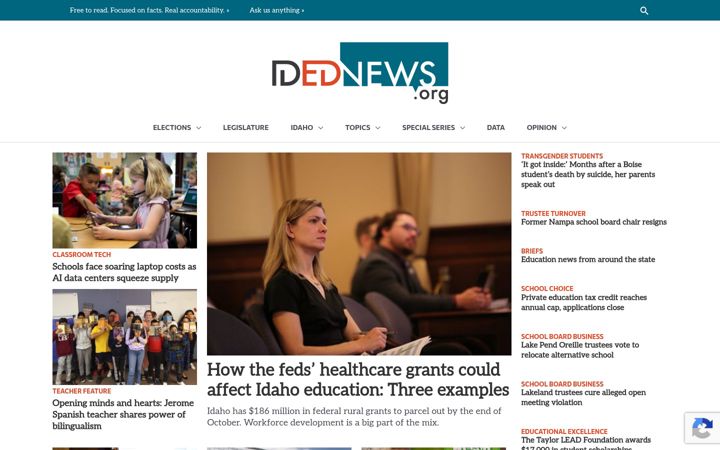 Posnetek zaslona idahoednews.org
