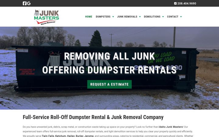 Screenshot of idahojunkmasters.com