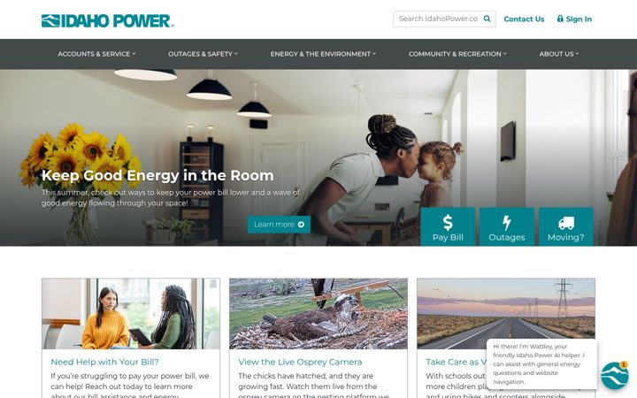 Screenshot of idahopower.com