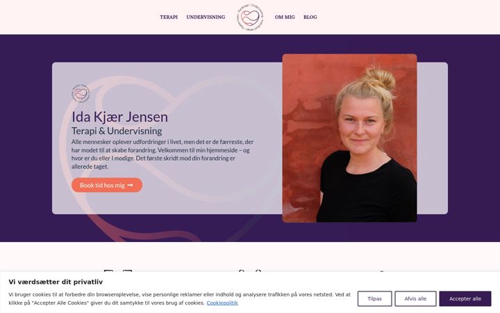 Screenshot of idakjensen.dk