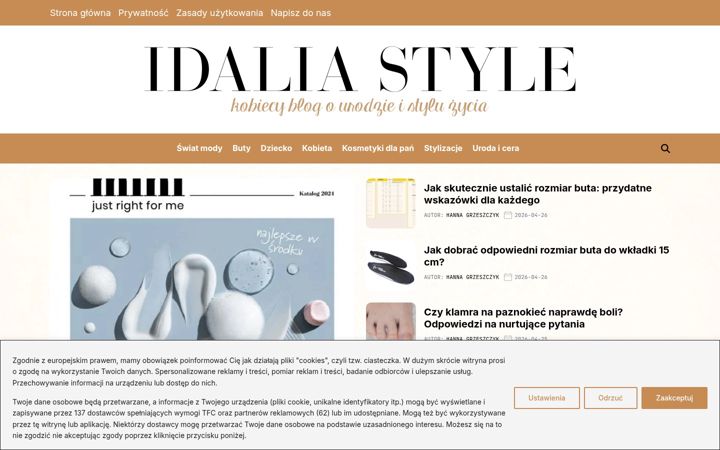 Screenshot of idaliastyle.pl