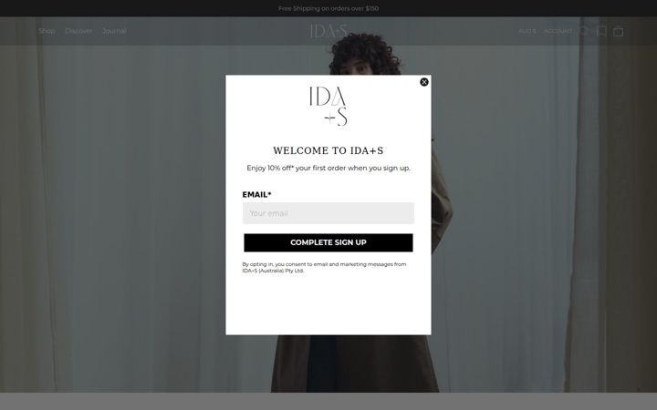 Screenshot of idascollection.com.au