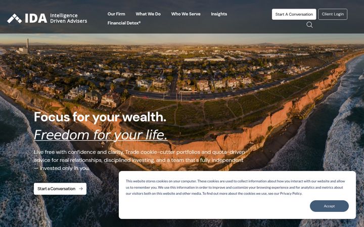 Screenshot of idawealth.com