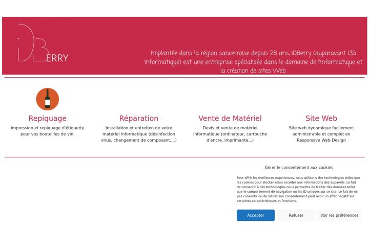 Screenshot of idberry.fr