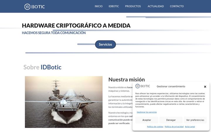 Snímek obrazovky idbotic.com