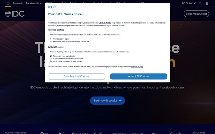 Screenshot ta' idc.com