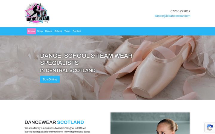 Screenshot of iddancewear.com