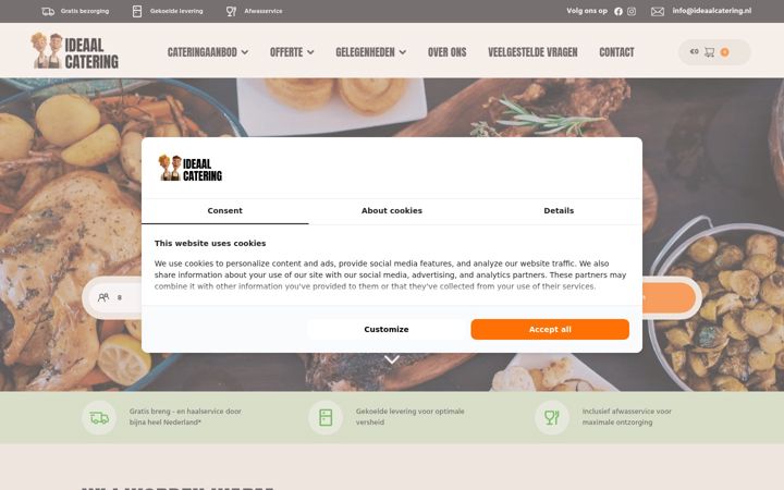 Screenshot of ideaalcatering.nl
