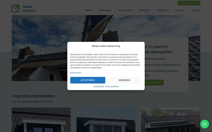 Screenshot of ideaaldakkapel.nl