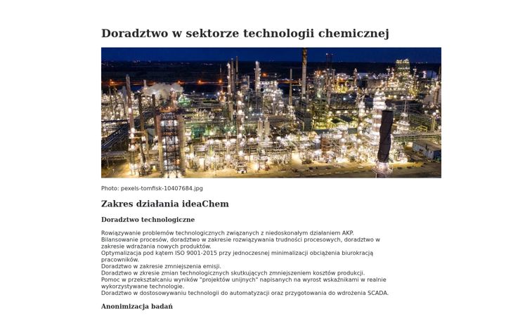 Screenshot of ideachem.pl
