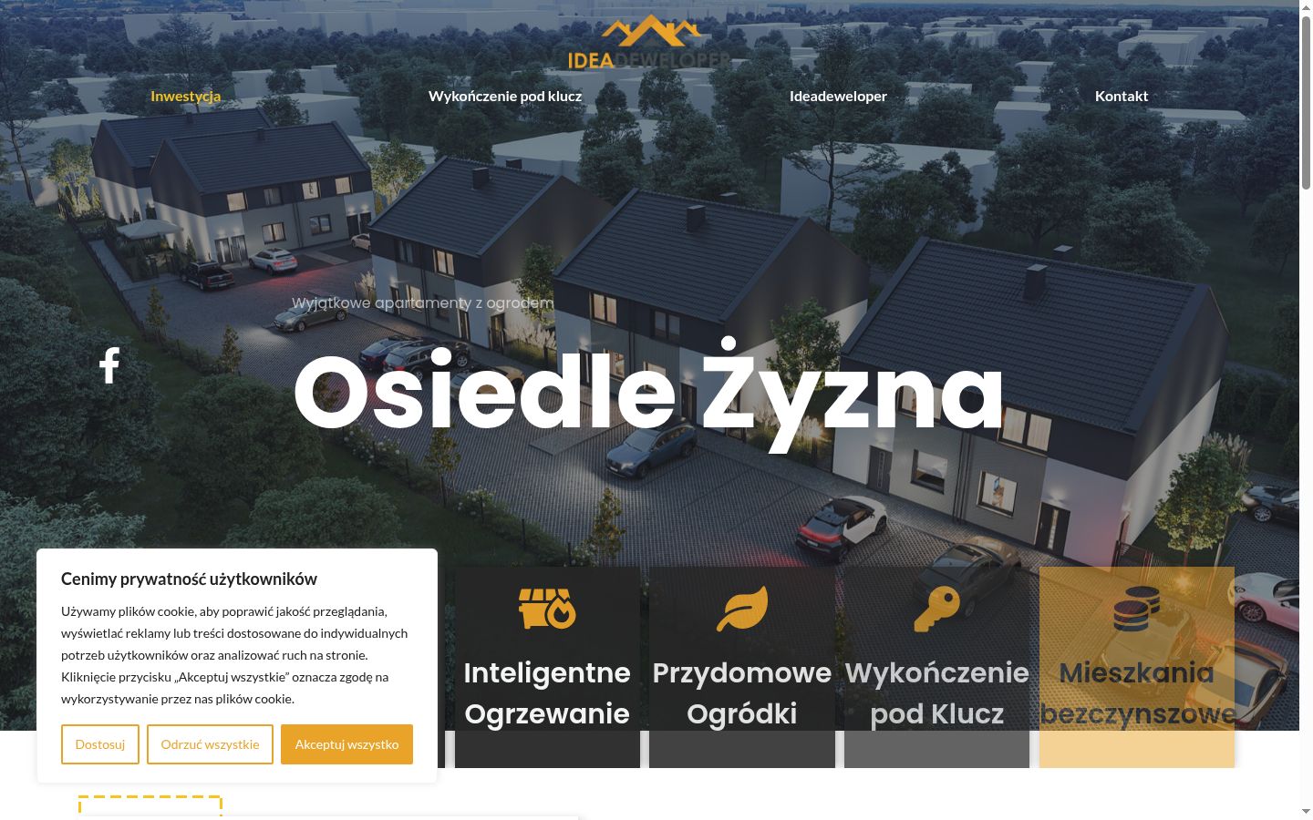 Zrzut ekranu banera zgody wyświetlanego przed jakąkolwiek interakcją