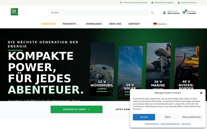 Screenshot of idealakku.de