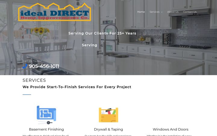 Screenshot of idealdirecthomeimprovements.com
