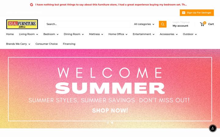 Screenshot of idealfurnituresinc.com