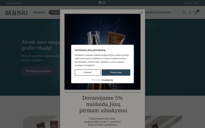Posnetek zaslona idealisto.lt