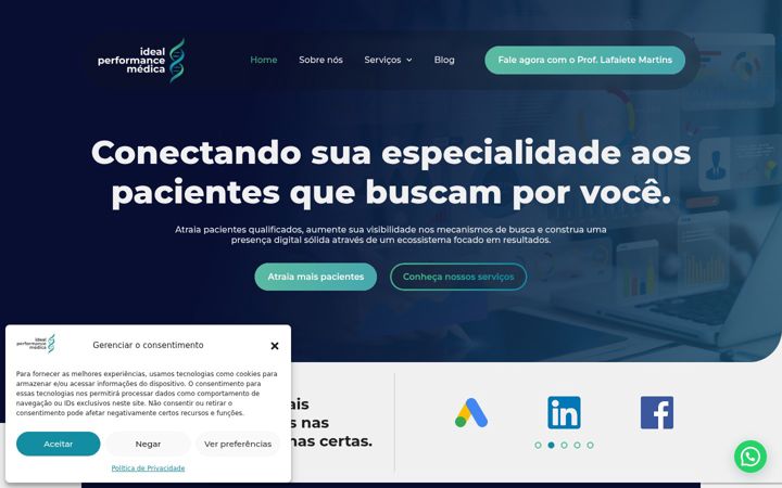 Screenshot of idealmarketingmedico.com.br
