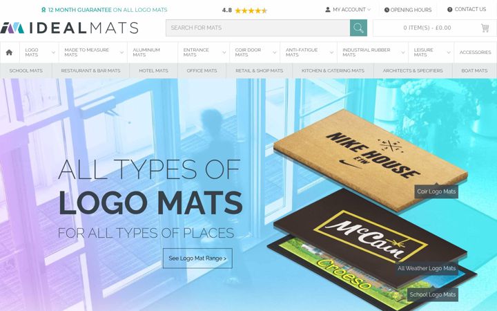 Screenshot of idealmats.co.uk