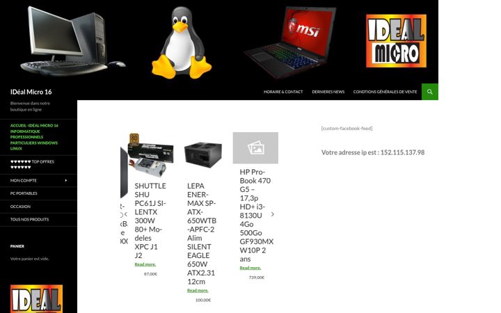 Screenshot of idealmicro16.com