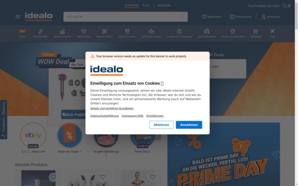Screenshot of idealo.de
