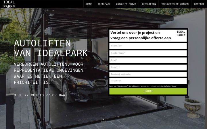 Screenshot of idealparkautoliften.nl