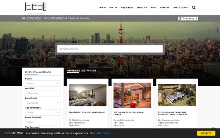 Screenshot of idealrealestate.com.co