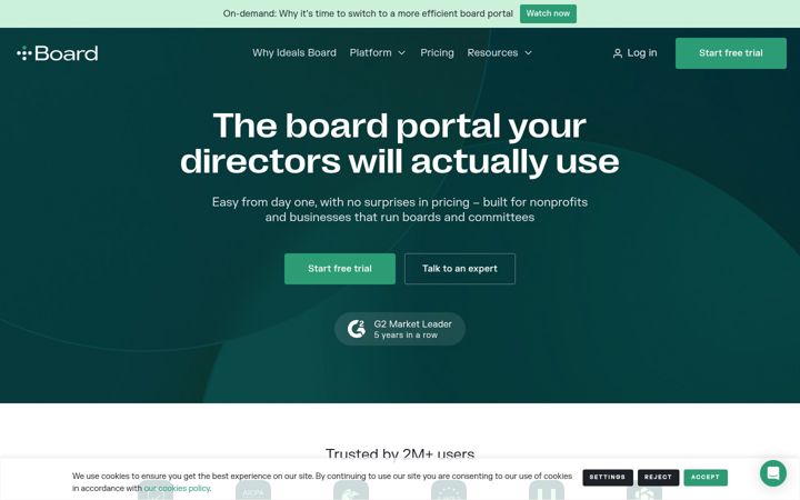 Screenshot of idealsboard.com