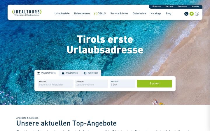 Screenshot of idealtours.at