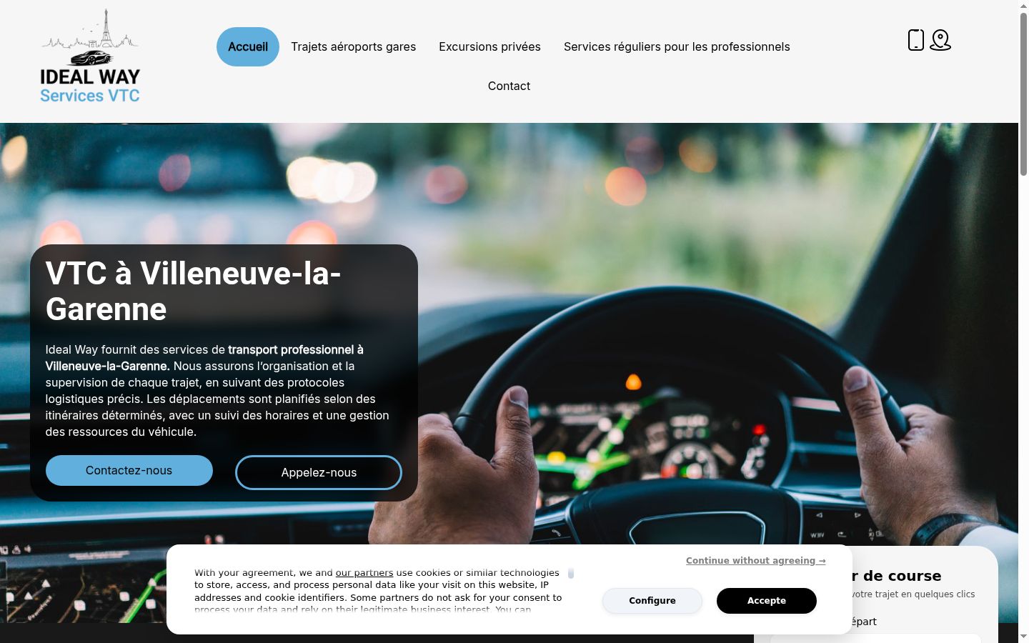 Screenshot del banner di consenso mostrato prima di qualsiasi interazione