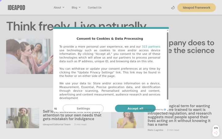 Screenshot of ideapod.com