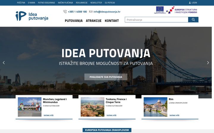 Екранна снимка на ideaputovanja.hr