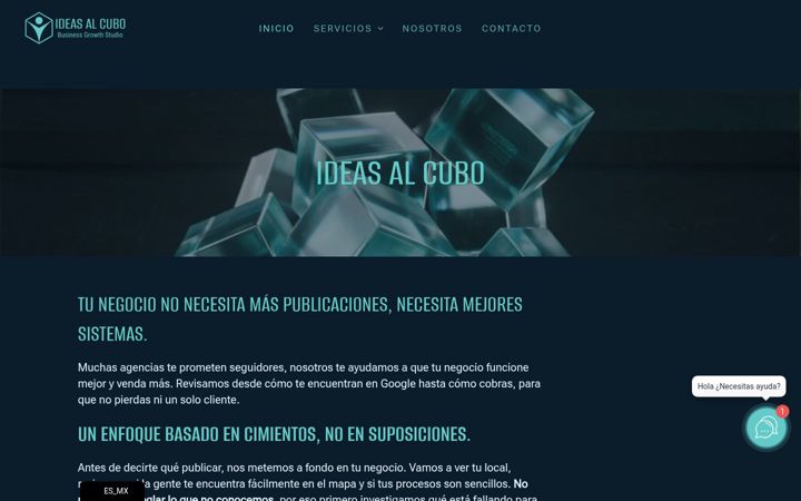 Screenshot of ideasalcubo.com.mx