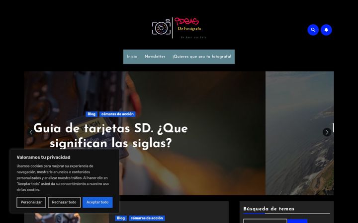 Screenshot of ideasdefotografo.com