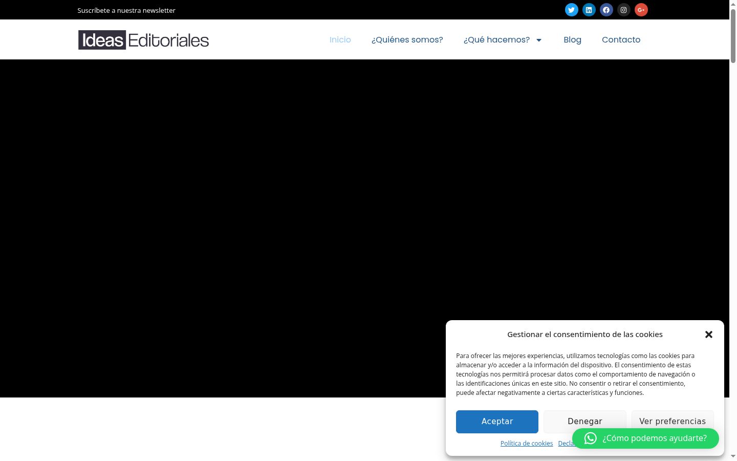 Screenshot des Einwilligungsbanners vor jeglicher Interaktion