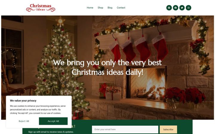 Screenshot of ideasforchristmas.net
