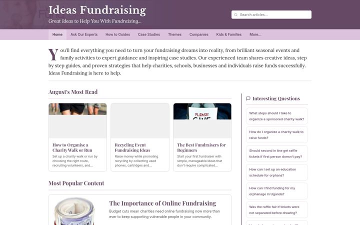Screenshot of ideasfundraising.co.uk