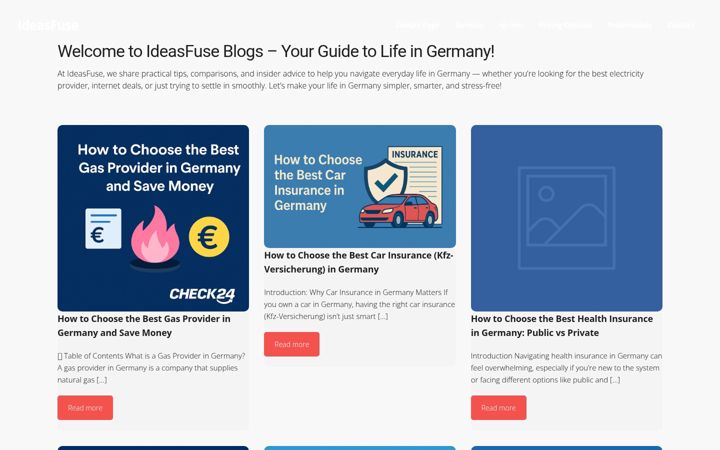 Screenshot of ideasfuse.com
