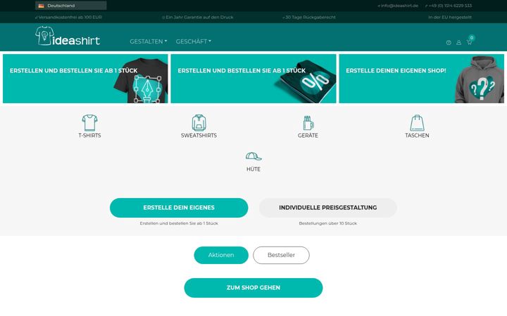 Screenshot of ideashirt.de