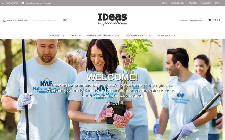 Screenshot of ideasinpromotions.com