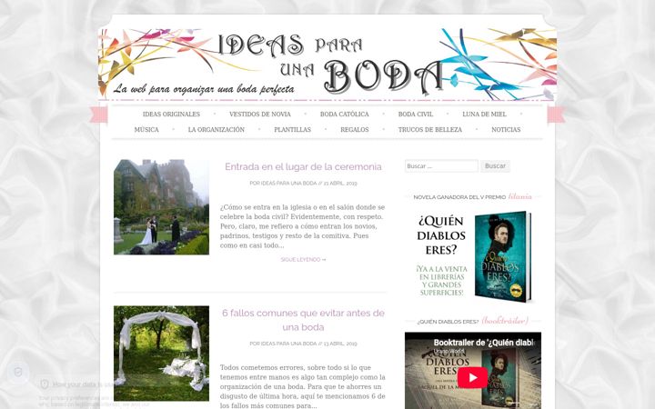Screenshot of ideasparaunaboda.com