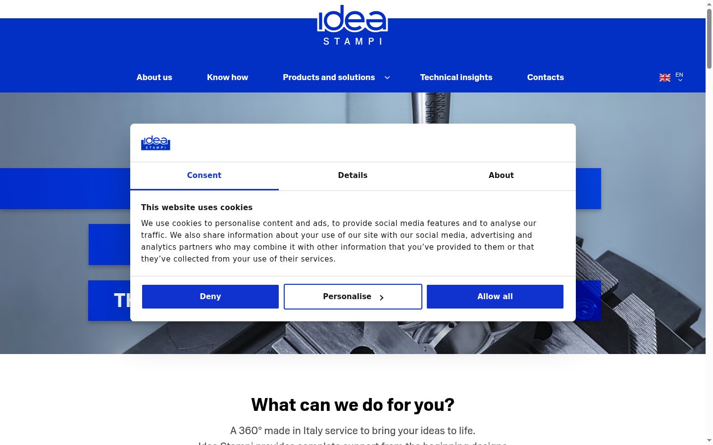 Screenshot of the consent banner shown before any interaction