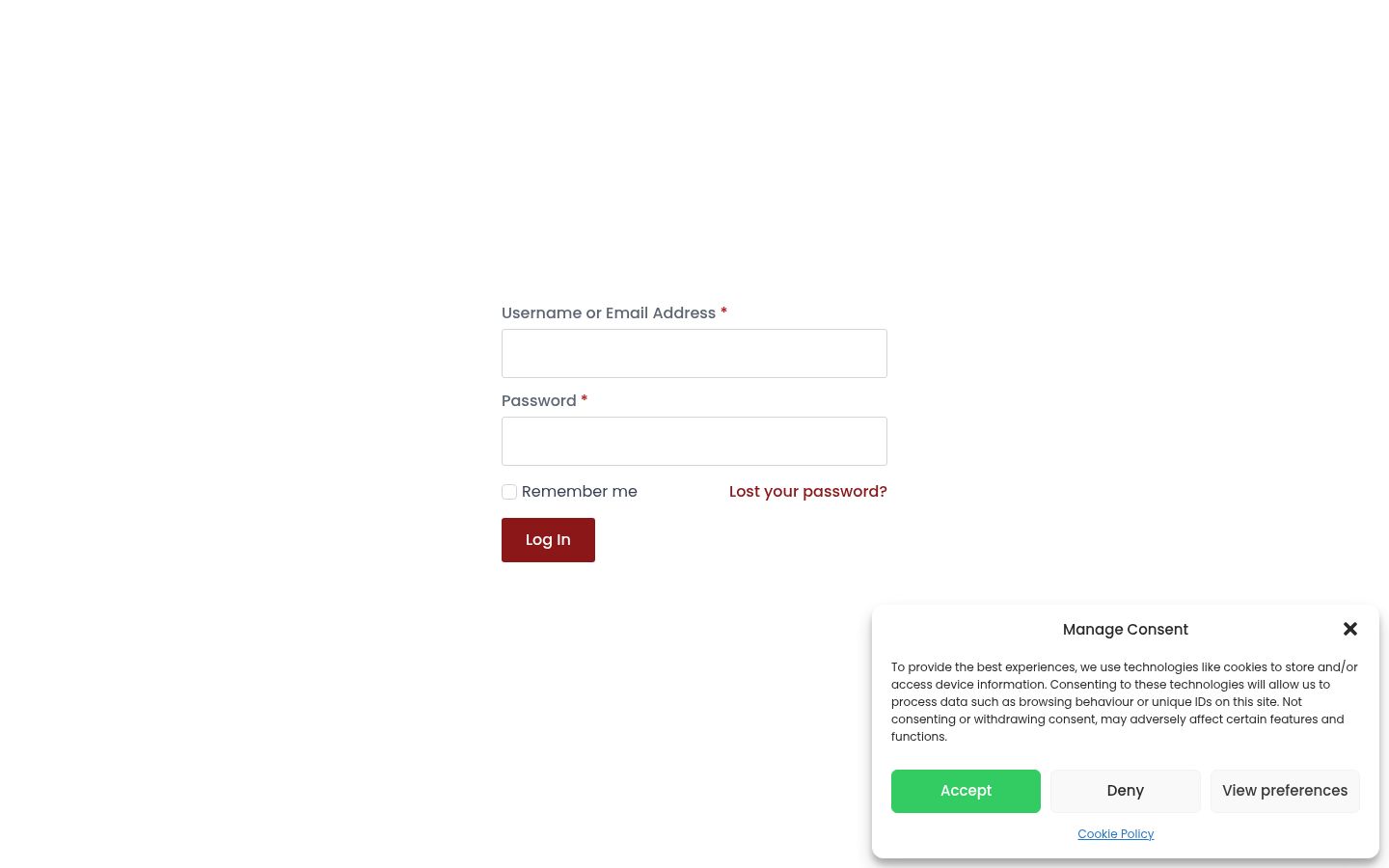 Capture d'écran de la bannière de consentement affichée avant toute interaction