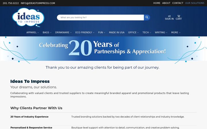 Screenshot of ideastoimpress.com