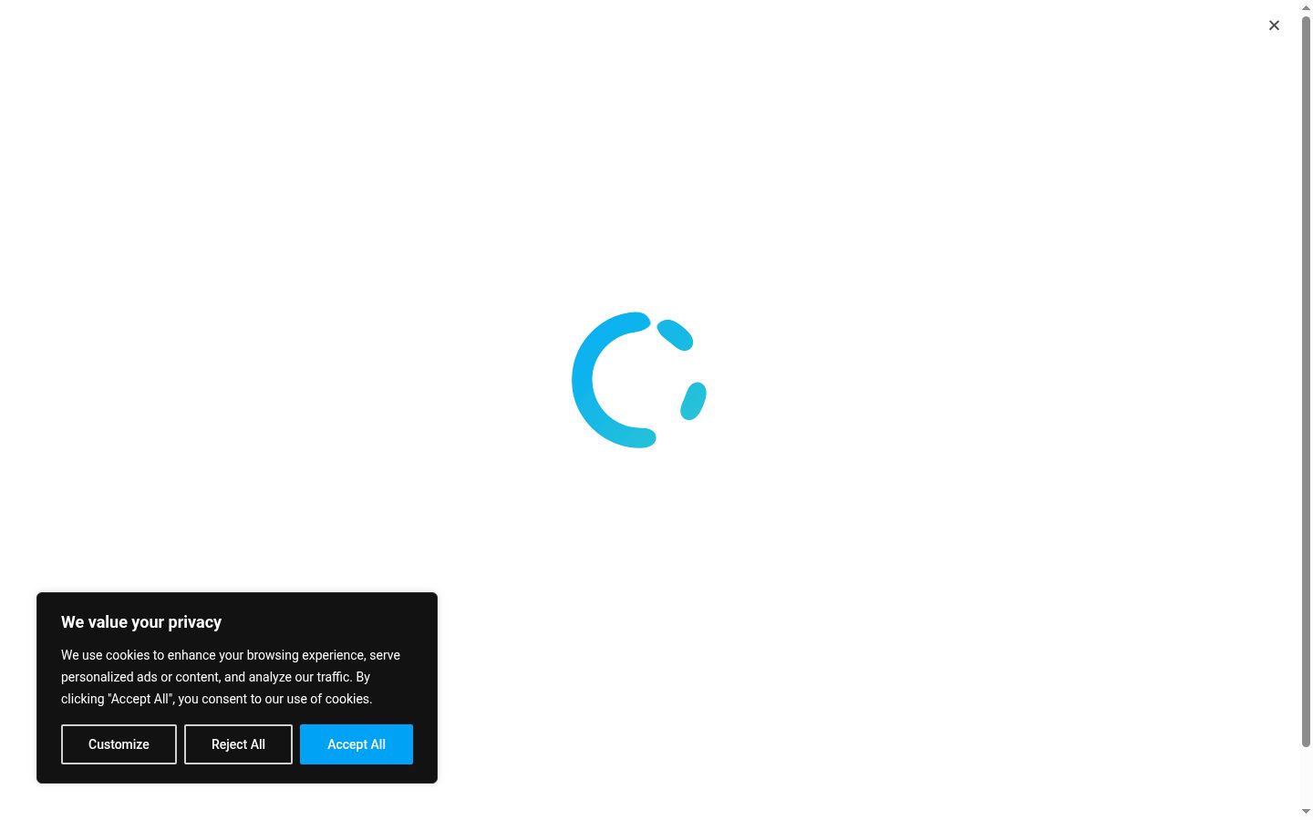 Screenshot of the consent banner shown before any interaction