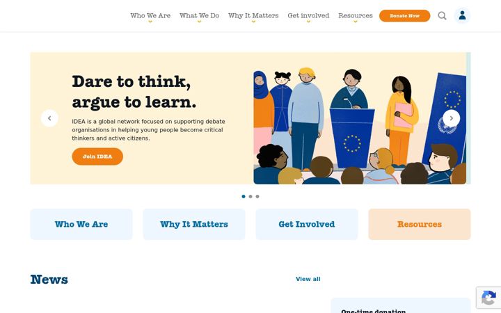 Screenshot of idebate.net