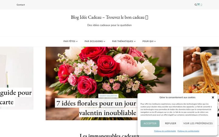 Snímek obrazovky idee-cadeau.com