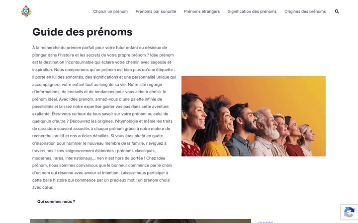 Screenshot of idee-prenom.com