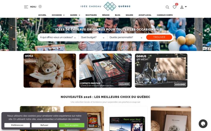 Screenshot of ideecadeauquebec.com