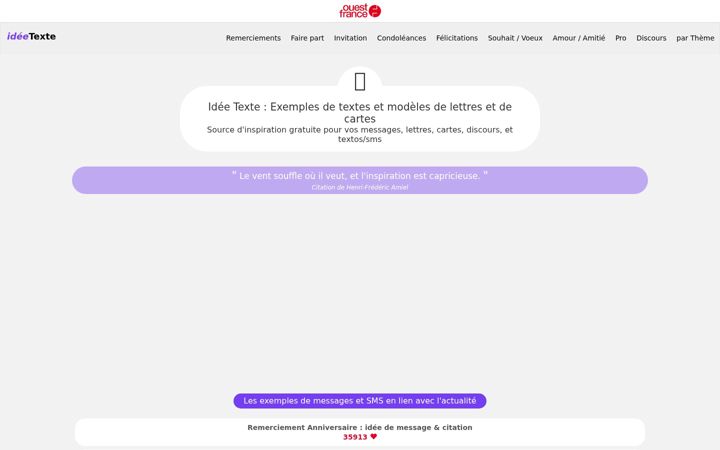 Screenshot of ideetexte.ouest-france.fr