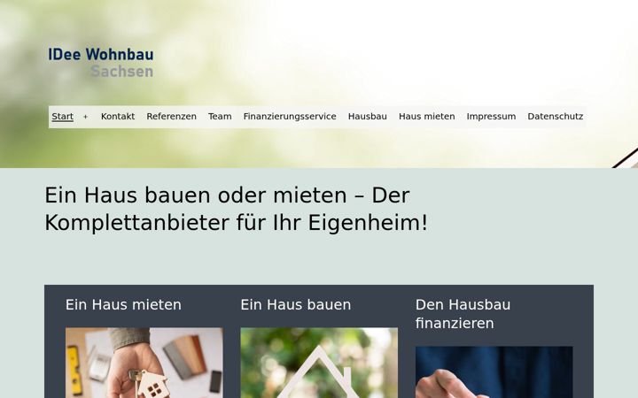 Screenshot of ideewohnbau-sachsen.de