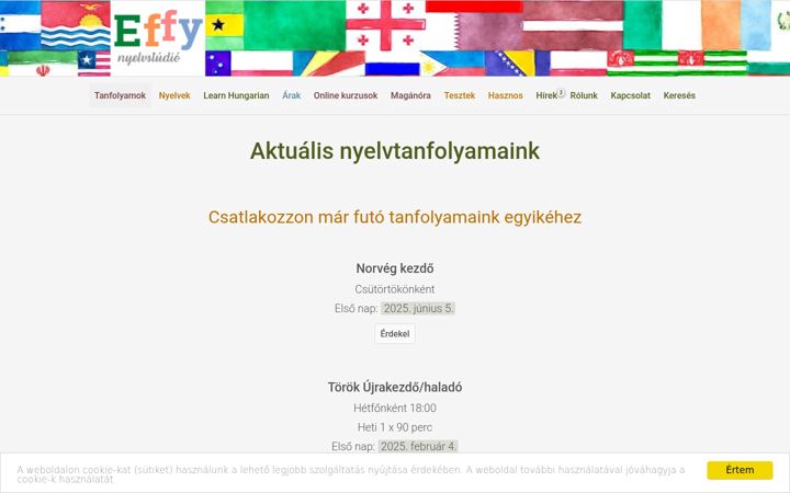 Screenshot of idegennyelvek.hu